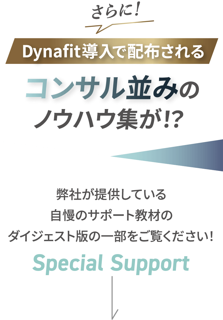 さらに！ Dynafit導入で配布されるコンサル並みのノウハウ集が！？
